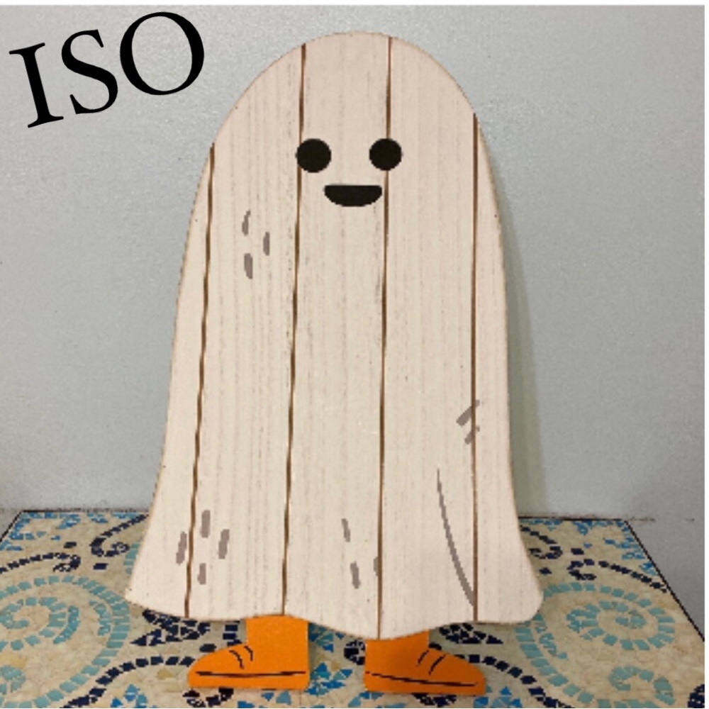ISO  Target Hyde & Eek Wooden Ghost Boy with shoes Porch Halloween Sign